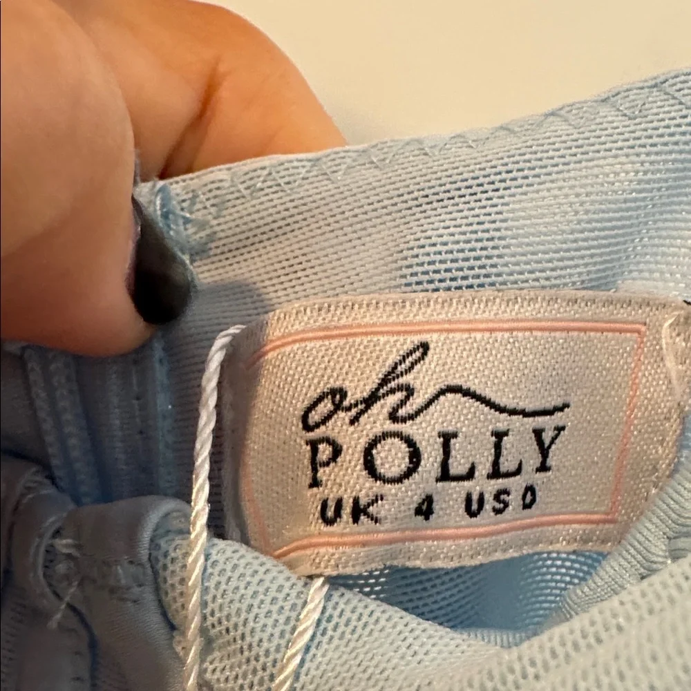Oh Polly Light Blue Mesh Ruched Corset Dress - Picture 11 of 11